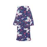 Colorful butterfly flower pattern.eps Blanket Robe with Sleeves