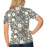 Gear Pattern Print Design 02 Women's All Over Print Polo Shirt