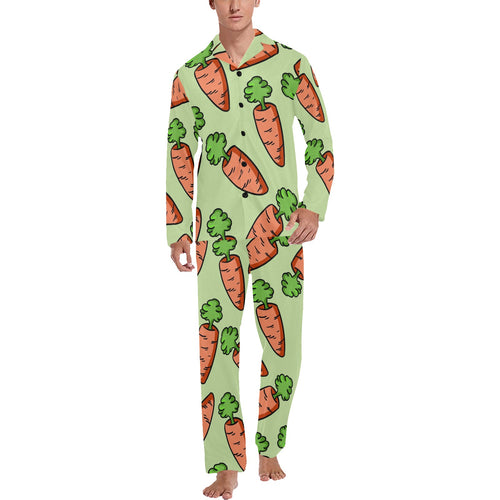 Carrot Pattern Print Design 05 Men's Long Pajama Set