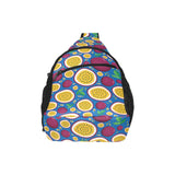 Passion fruit blue background All Over Print Chest Bag