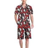 Billiard Ball Pattern Print Design 05 Men's V-Neck Short Pajama Set