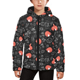 fox sleeping fox pattern Kids' Boys' Girls' Padded Hooded Jacket