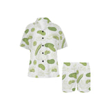Cucumber sketch pattern Women's V-Neck Short Pajama Set