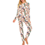 Peacock tropical flower pattern Women's All Over Print Pajama Set