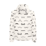 Mustache Beard Pattern Print Design 05 Men's Padded Hooded Jacket