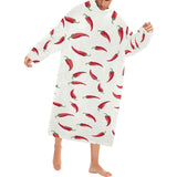 Chili peppers pattern Blanket Robe with Sleeves