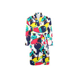 watercolor bowling ball pins Men's Long Sleeve Belted Night Robe