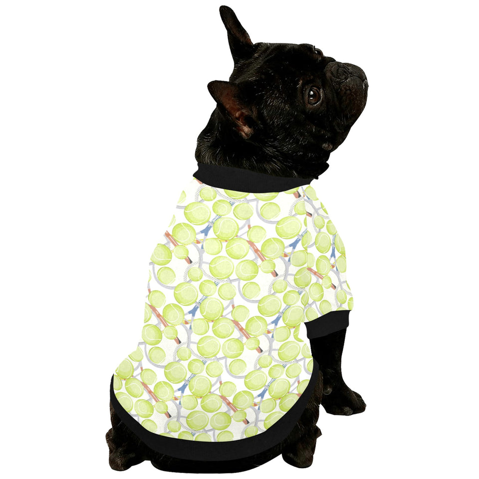 Tennis Pattern Print Design 01 All Over Print Pet Dog Round Neck Fuzzy Shirt