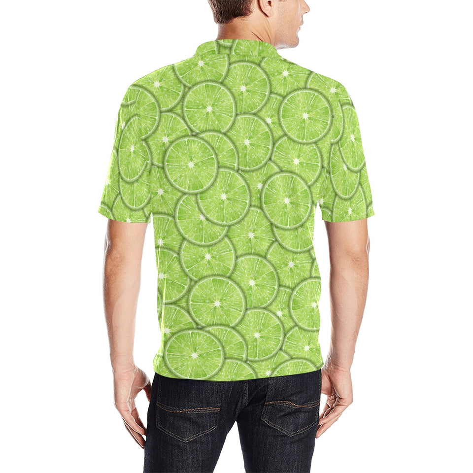Slices of Lime pattern Men's All Over Print Polo Shirt