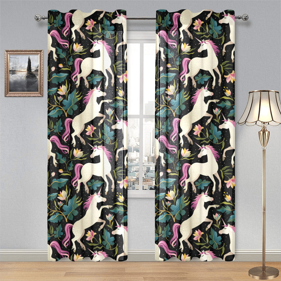 Unicorns forest background Gauze Curtain