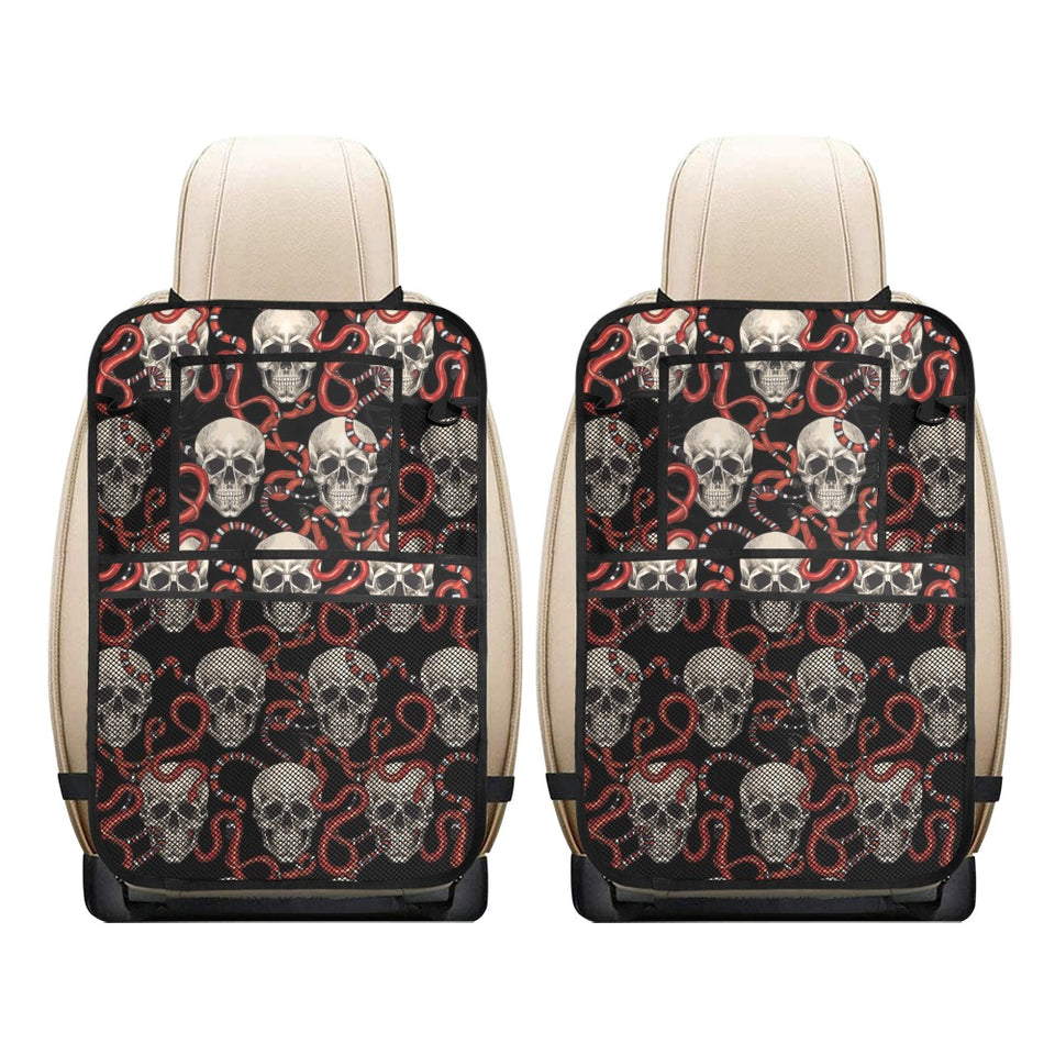 Red snake skull pattern Car Seat Back Organizer