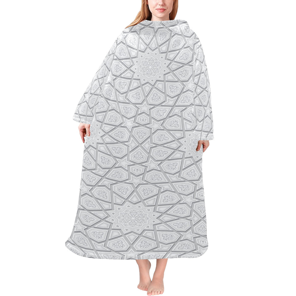 arabic star pattern Blanket Robe with Sleeves