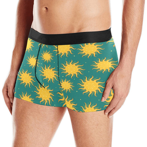 Sun green background Men's All Over Print Boxer Briefs Men's Underwear