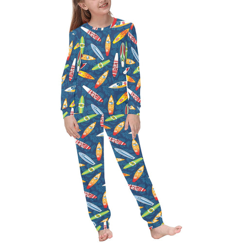 Surfboard Pattern Print Design 01 Kids' Boys' Girls' All Over Print Pajama Set