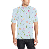 Watercolor Tulips pattern Men's All Over Print Polo Shirt