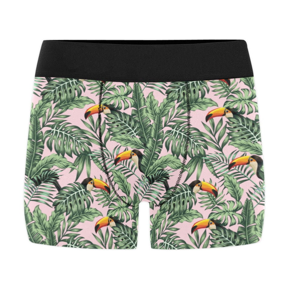Toucan tropical green jungle palm pattern Men's All Over Print Boxer Briefs Men's Underwear
