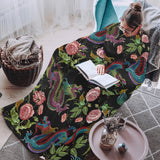 Dragons flower pattern Blanket Robe with Sleeves