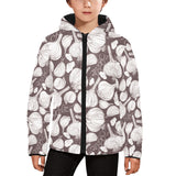 Garlic bulb dark background Kids' Boys' Girls' Padded Hooded Jacket