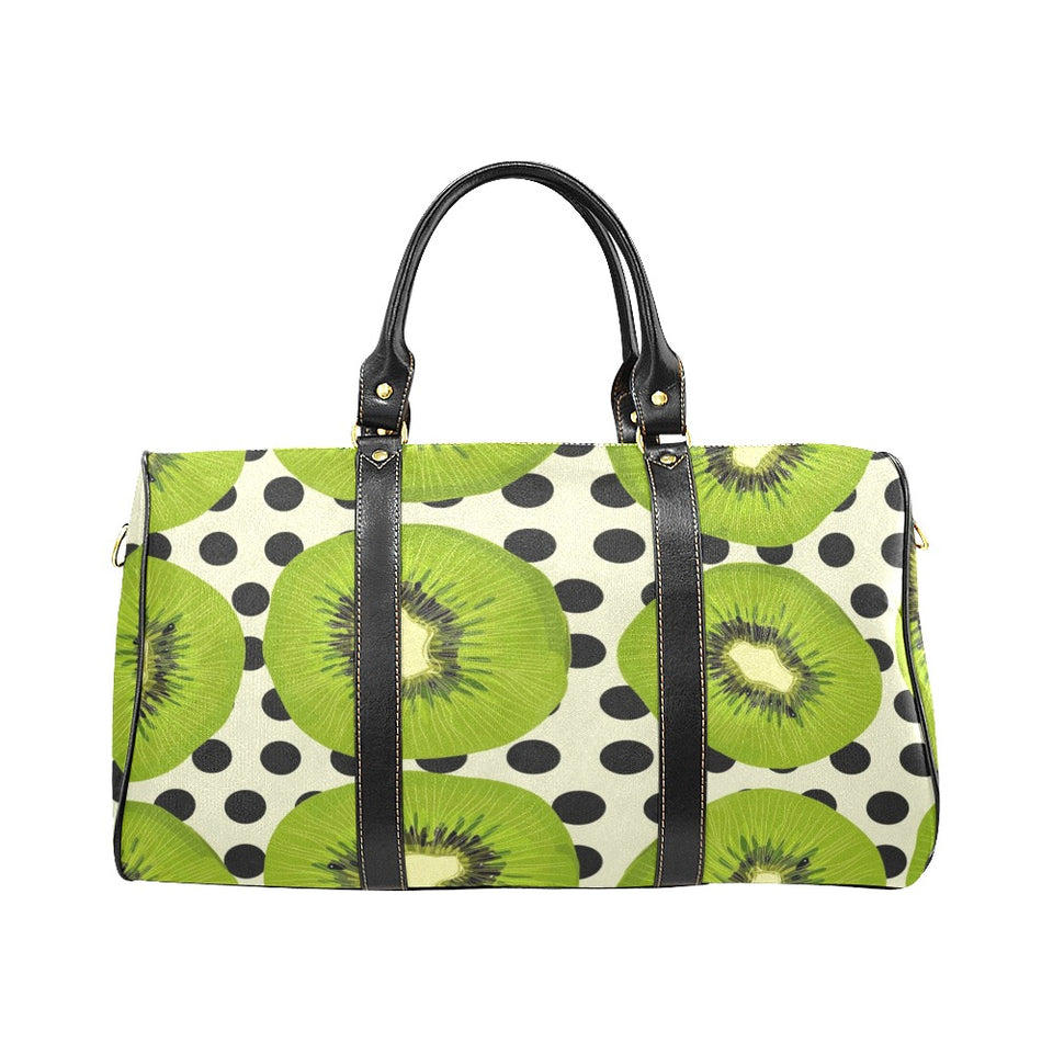 kiwi black dot background Travel Bag