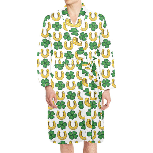 Horseshoes Pattern Print Design 04 Men's Long Sleeve Belted Night Robe
