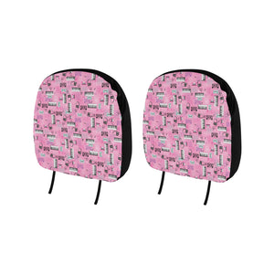 Piano Pattern Print Design 01 Car Headrest Cover