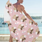 Cute unicorn pug pattern Beach Towel