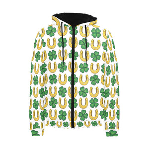 Horseshoes Pattern Print Design 04 Men's Padded Hooded Jacket