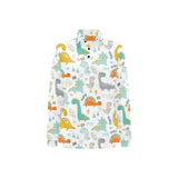 Cute funny kids dinosaurs pattern Women's Long Sleeve Polo Shirt