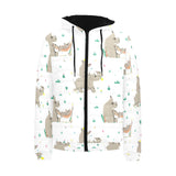 Cute Rhino pattern background Men's Padded Hooded Jacket