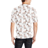 Bull Terrier Pattern Print Design 04 Men's All Over Print Polo Shirt