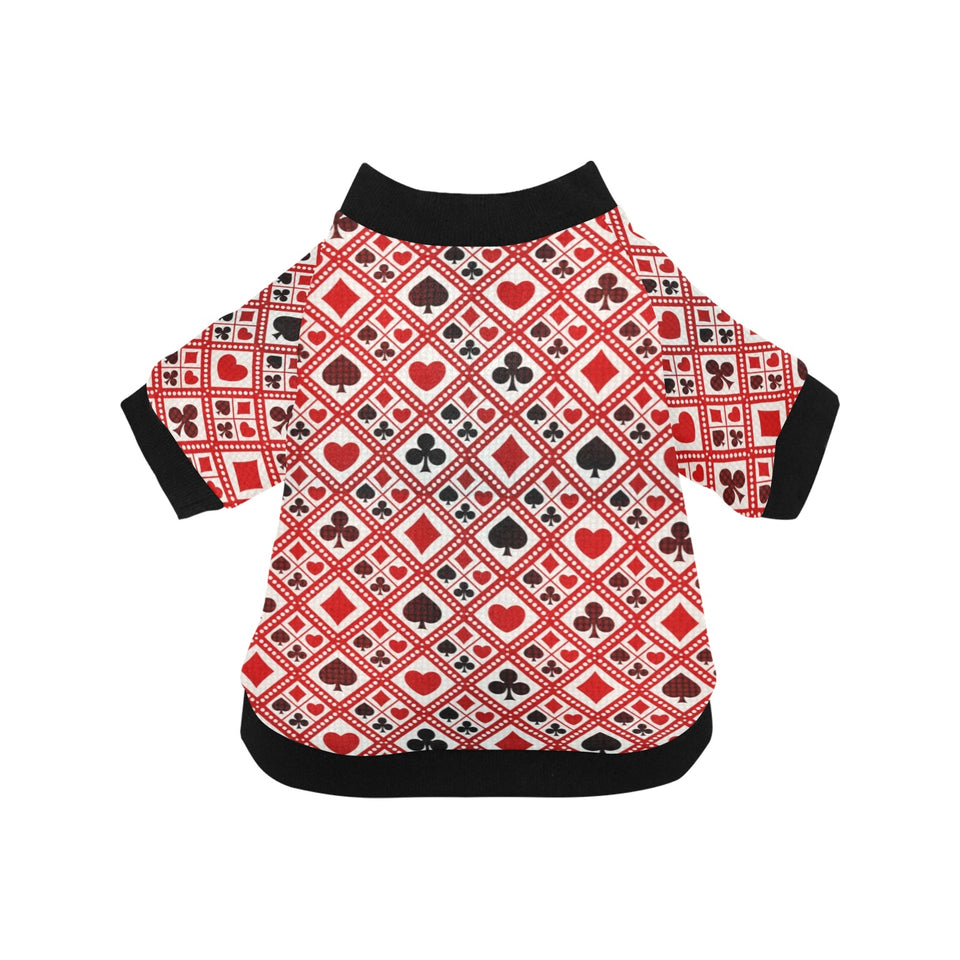 Casino Cards Suits Pattern Print Design 03 All Over Print Pet Dog Round Neck Fuzzy Shirt
