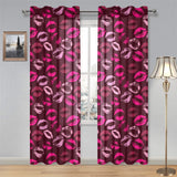 Lips Pattern Print Design 03 Gauze Curtain
