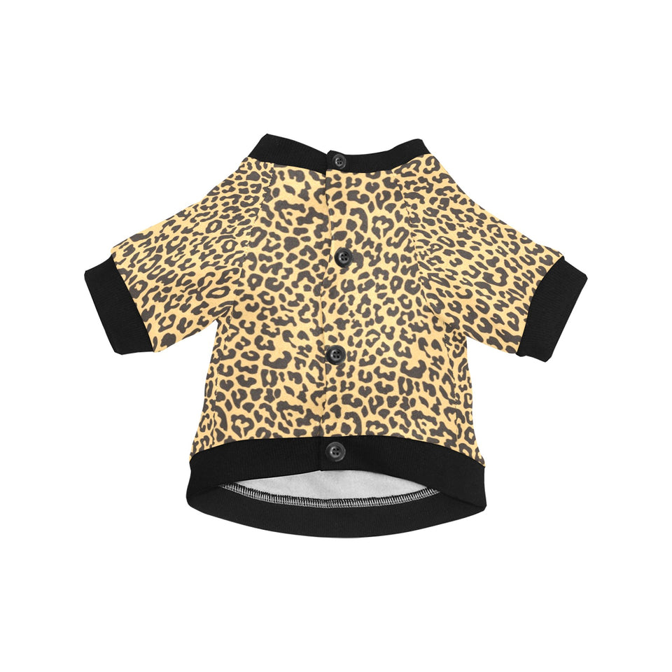 Leopard skin print All Over Print Pet Dog Round Neck Fuzzy Shirt