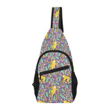 Cute yellow monkey leaves pattern All Over Print Chest Bag