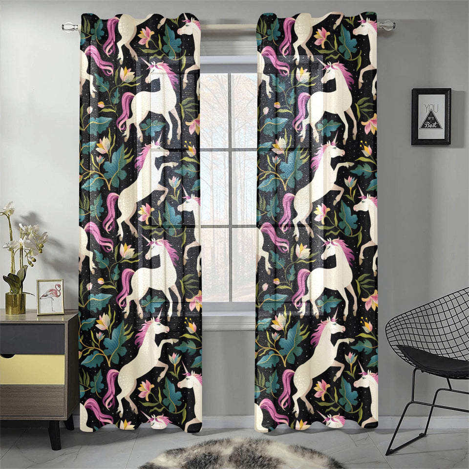 Unicorns forest background Gauze Curtain