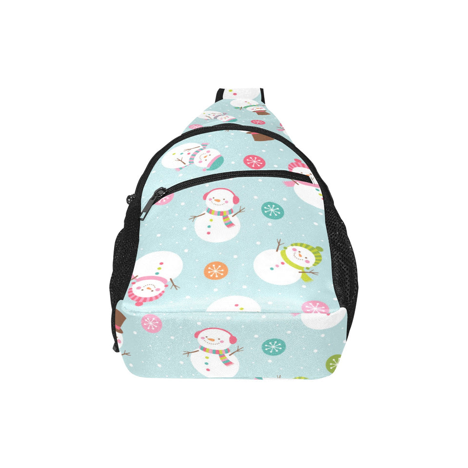 Cute snowman snowflake pattern All Over Print Chest Bag