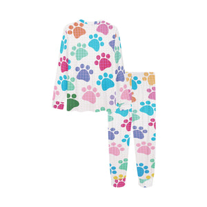 Dog Paws Pattern Print Design 01 Kids' Boys' Girls' All Over Print Pajama Set