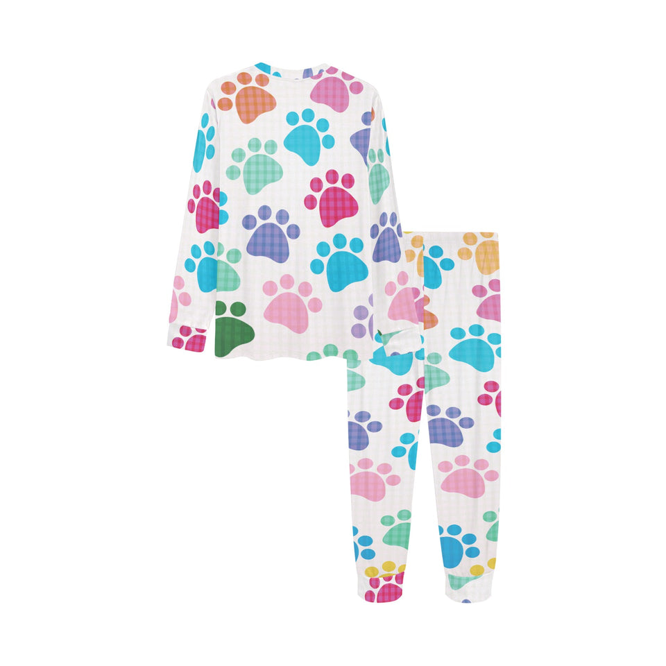 Dog Paws Pattern Print Design 01 Kids' Boys' Girls' All Over Print Pajama Set