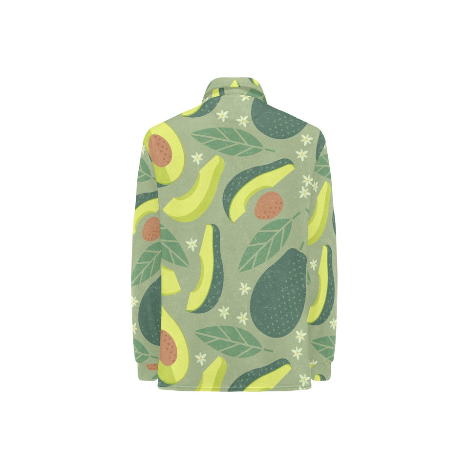 Avocado pattern Women's Long Sleeve Polo Shirt