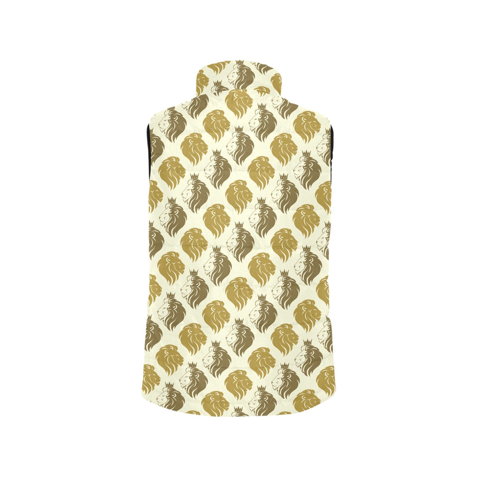Lion Pattern Print Design 02 Women's Padded Vest