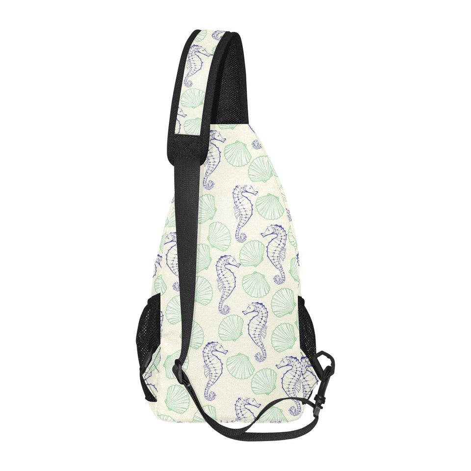 Seahorse shell pattern All Over Print Chest Bag