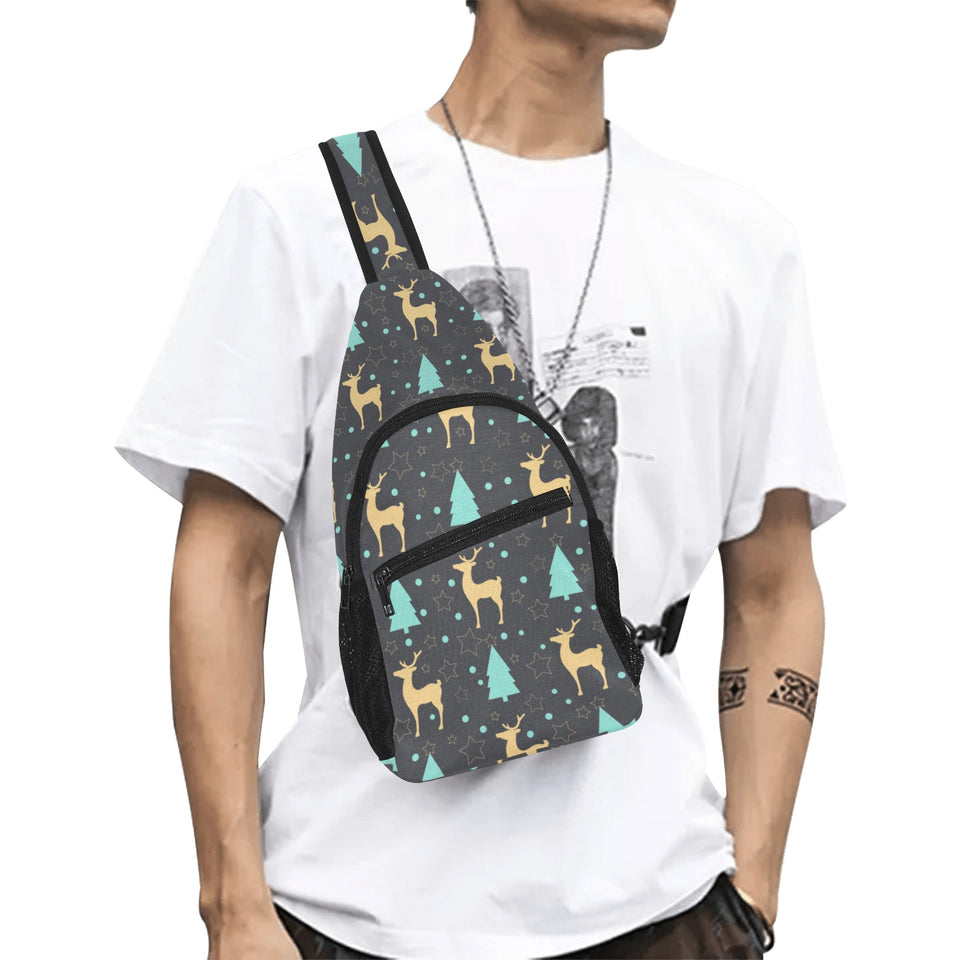 Deers star tree pattern All Over Print Chest Bag