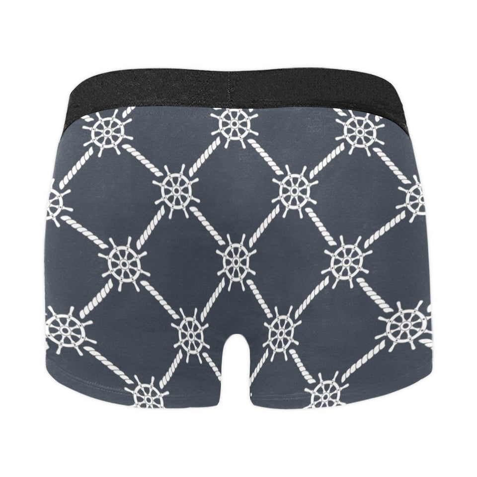 nautical steering wheel rope pattern Men's All Over Print Boxer Briefs Men's Underwear