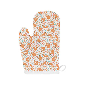 Squirrel Pattern Print Design 05 Heat Resistant Oven Mitts