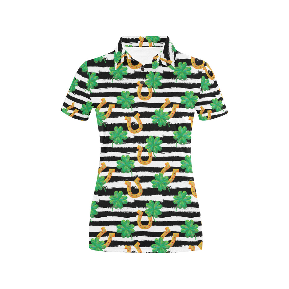 Horseshoes Pattern Print Design 01 Women's All Over Print Polo Shirt