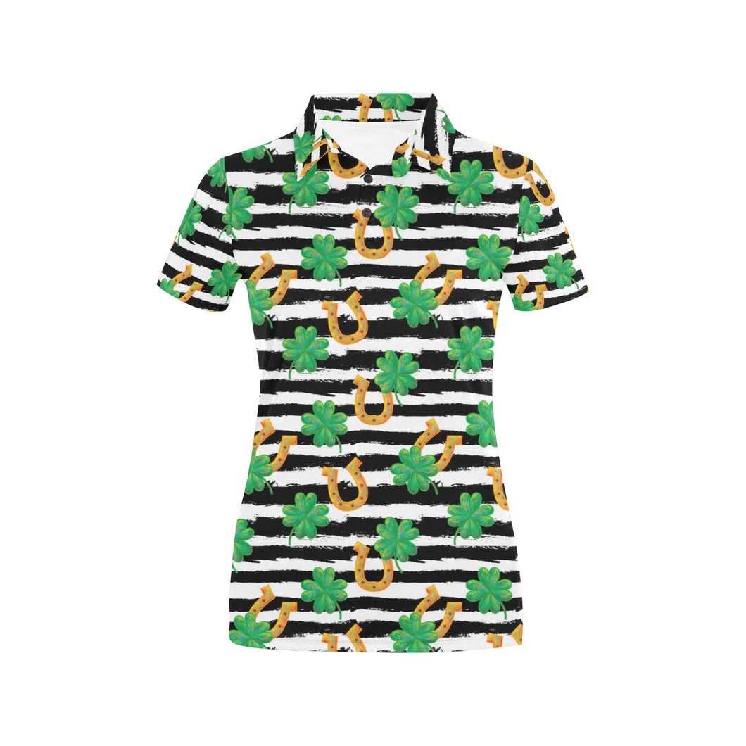 Horseshoes Pattern Print Design 01 Women's All Over Print Polo Shirt