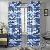 Blue camouflage pattern Gauze Curtain