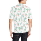 Pastel color cactus pattern Men's All Over Print Polo Shirt