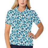 Hibiscus Pattern Print Design 04 Women's All Over Print Polo Shirt