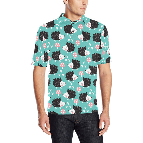 Hedgehog Pattern Print Design 03 Men's All Over Print Polo Shirt